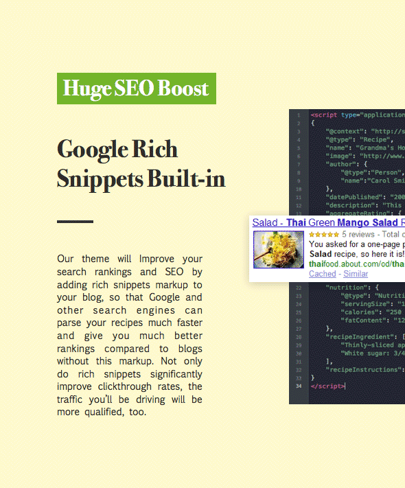 tema wordpress de receitas com suporte a rich snippet do Google